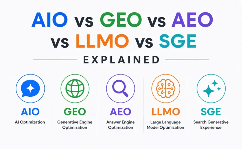 AI SEO Guide 2026: AIO vs GEO vs AEO vs LLMO vs SGE Explained Simply